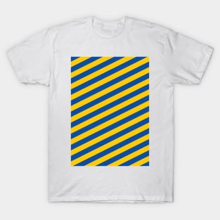 Leeds United Blue and Yellow Angled Stripes T-Shirt